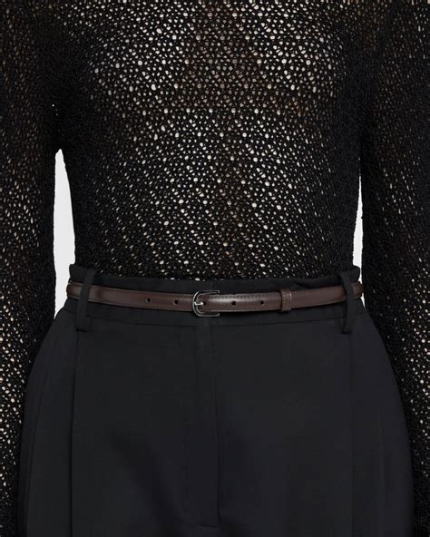 Toteme Buckle Leather Skinny Belt | Neiman Marcus