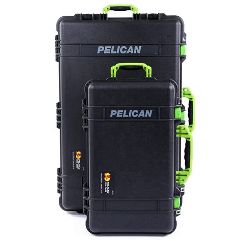 Pelican 1510 & 1650 Case Bundle, Black with Lime Green Handles & Latch