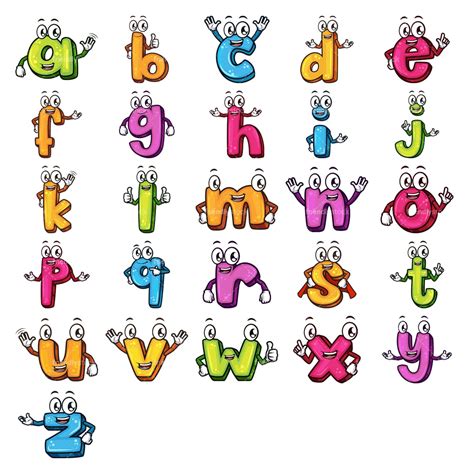 Cartoon Lowercase Letters Clipart - FriendlyStock