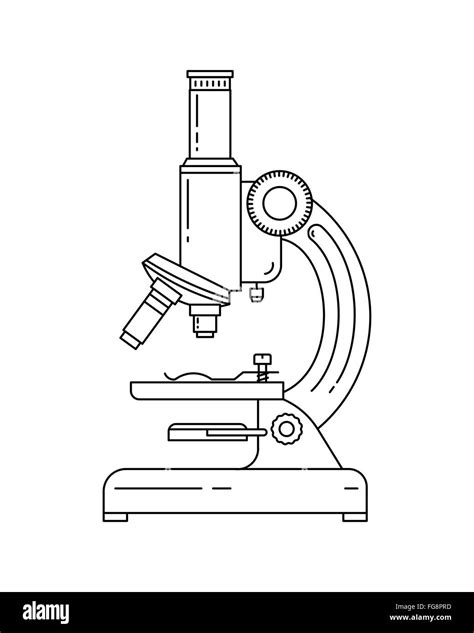 Line style vector illustration of microscope. Detailed vector logo of microscope Stock Vector ...
