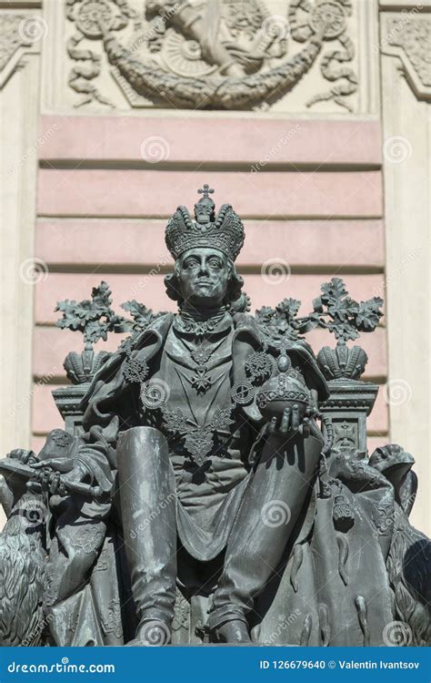 Monument To Emperor Paul I in the Courtyard of St. Michael`s Castle in ...