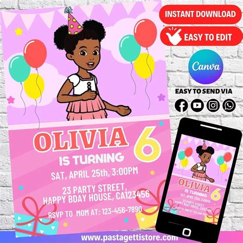 Gracie's Corner Birthday Party Invitations at Karen Medina blog