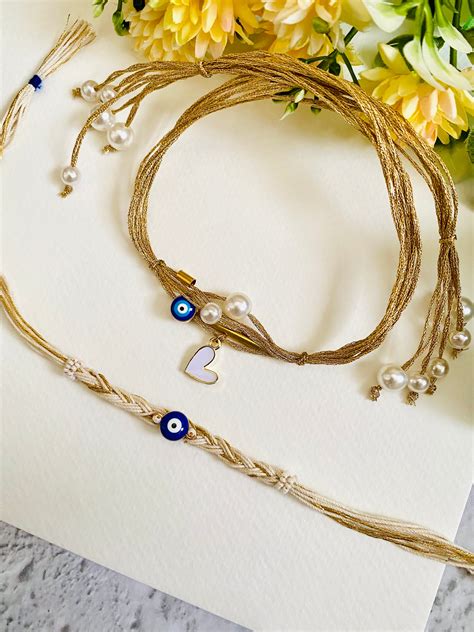 Bead Evil Eye Bhai Bhabhi Rakhi Set – Madhurya Rakhi