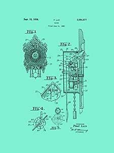 Framable Patent Art the Original Poster Art Print Vintage Cuckoo Clock ...