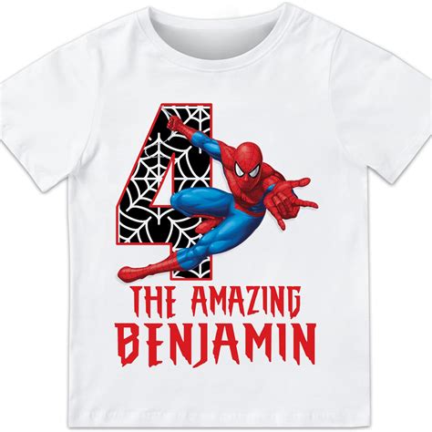 Handmade Spiderman birthday shirt, Spiderman birthday tshirt India | Ubuy
