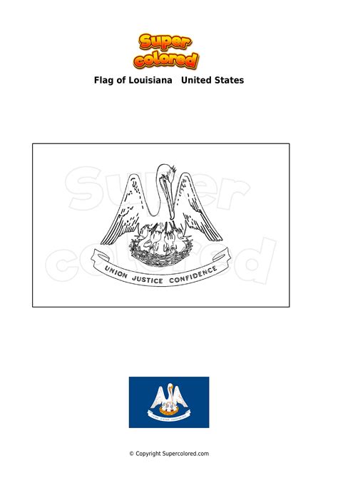 Louisiana State Flag Coloring Page