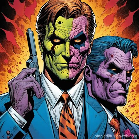 Comic Book Style Harvey Dent | Stable Diffusion Online