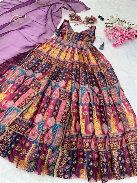SC 222 PURE ORGANZA SILK WITH DIGITAL PRINT PARTYWEAR LOOK ANARKALI ...