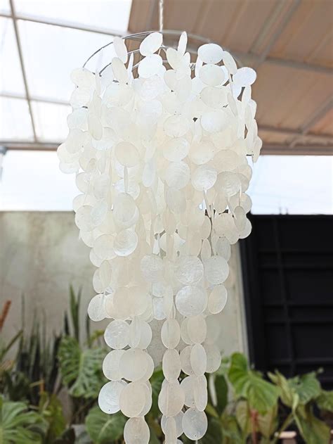 Custom Capiz Shell Chandelier, Lamp Shade, Lighting Pendant, Boho ...