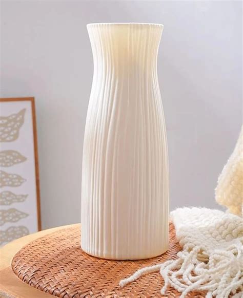 Buy VRB DecTM 1Pcs Narrow Aesthetic Plastic Ceramic Vase, Flower Vase ...