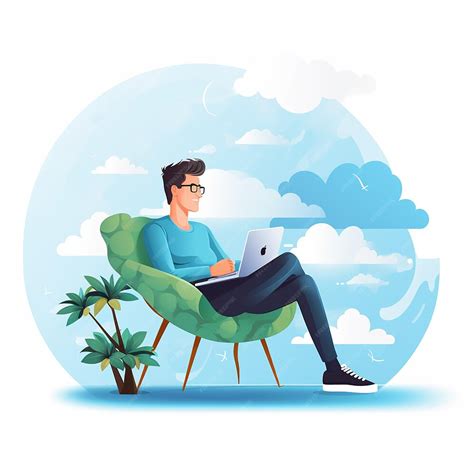 Immagine 3D di un uomo freelance che lavora come freelance da casa ...