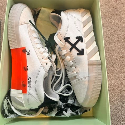 Off White low vulcanized canvas/suede white/black | White shoes women ...