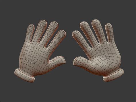 Cartoon Hand - 3D Model by Ocstard