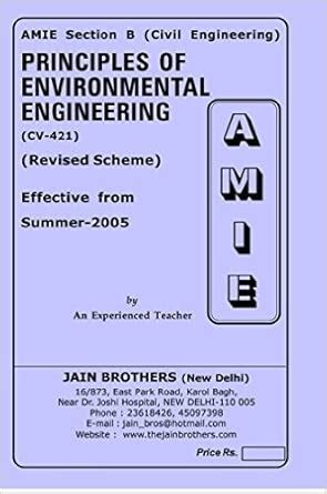 Buy AMIE - Section - (B) Principles of Environmental Engineering ( CV ...
