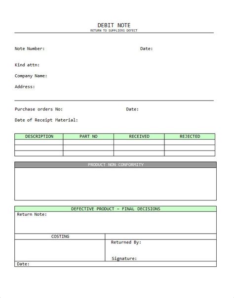 Image result for Debit note Examples