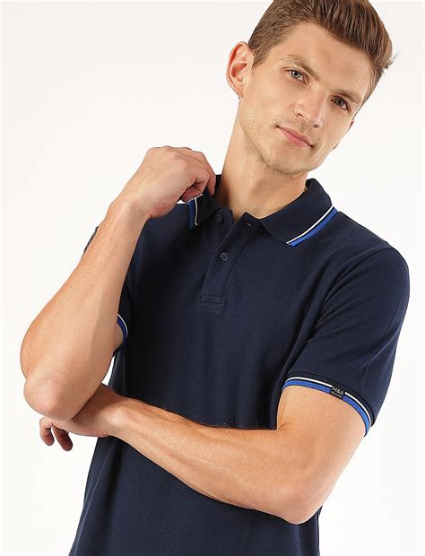 Buy Pure Cotton Striped Polo Neck T-Shirt at Marks & Spencer