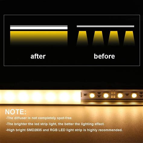 20-Pack LED Aluminum Channel V Shape with Milky PC Cover for Strip ...