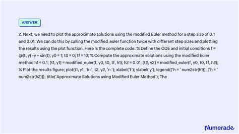 Image result for Using Euler's Method in MATLAB