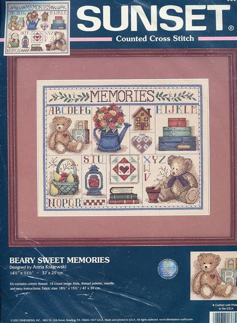 Sunset Counted Cross Stitch Kit-Beary Sweet Memories, : Amazon.in: Home ...