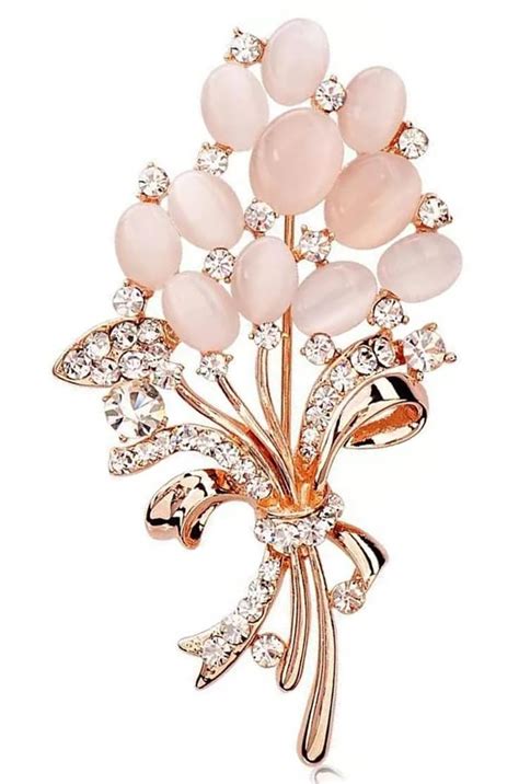 YouBella Jewellery Latest Stylish Crystal Unisex Floral Shape Brooch ...