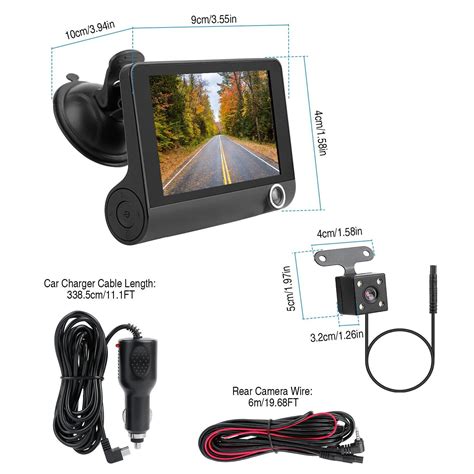 Buy 1080P Car DVR 3 Lens Dash Cam Front Rear Inside Video Recorder ...
