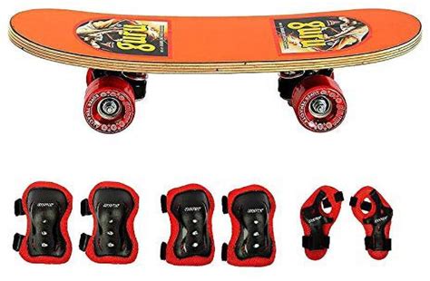 Web Mall Guru Mini Tenacity 17 X 5 Inches Skateboard With 2 Knee Guards ...
