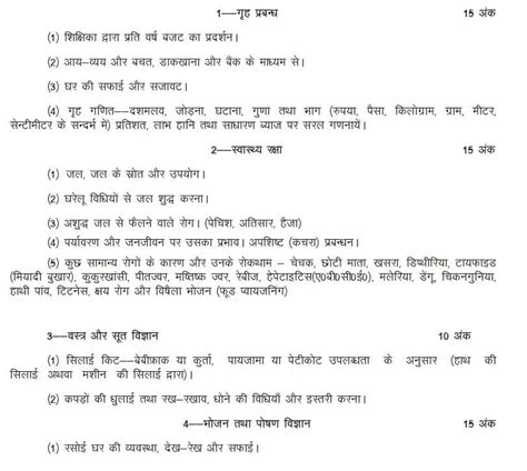 UP Board Class 10th Home Science (Balkon ke Liye) Syllabus 2024 ...