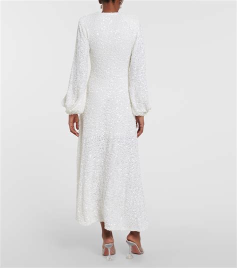 Bridal Sirin sequined midi dress in white - Rotate | Mytheresa