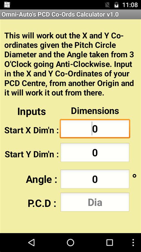 PCD Co-Ordinate Calculator - App on Amazon Appstore