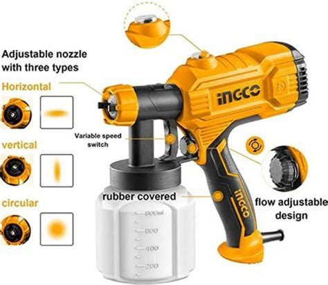 INGCO Electric Spray Gun SPG3508 450 Watt with Viscosity Measuring Cup ...