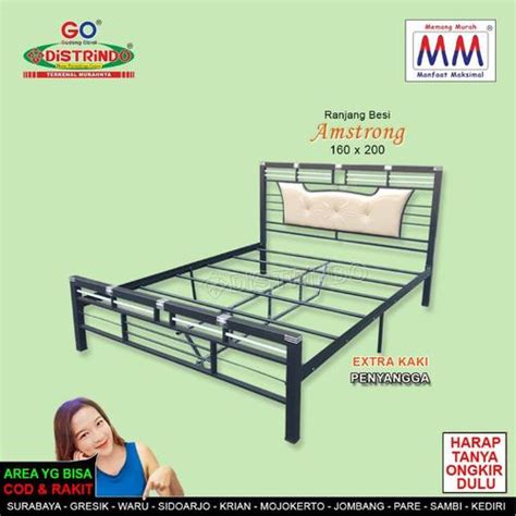Jual Ranjang Besi Divan Besi Minimalis Elegan Bahan Full Pipa Besi ...