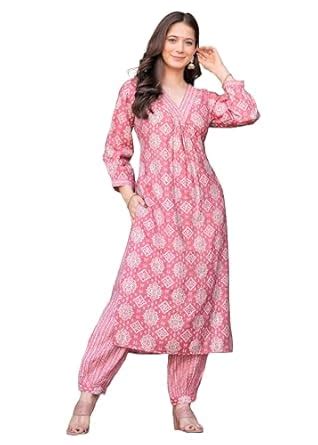 Buy Daevish New Rayon Ethnic Motifs Printed V Neck Straight Kurta With ...