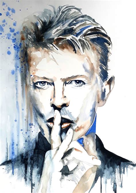 David Bowie Shush - watercoolor watercolour art painting by Emma ...