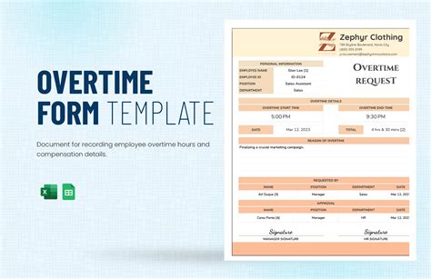 Daily Overtime Sheet Template in PDF, Word, Excel, Pages, Apple Numbers ...