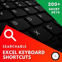 Searchable Excel Keyboard Shortcuts – Future in Hands