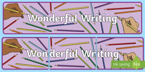 Wonderful Writing Banner - Classroom Management - Twinkl