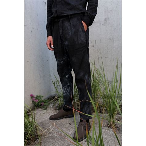 Брюки мужские из крапивы Рами твил Ramie Single Pleat Pant Garment Dye ...