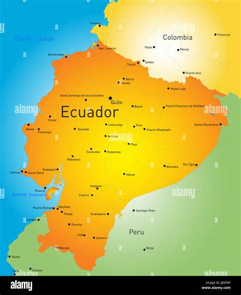 Abstract vector color map of Ecuador country Stock Photo - Alamy