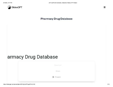Pharmacy Drug Database Overview - AAA Final Exam Presentation - Studocu