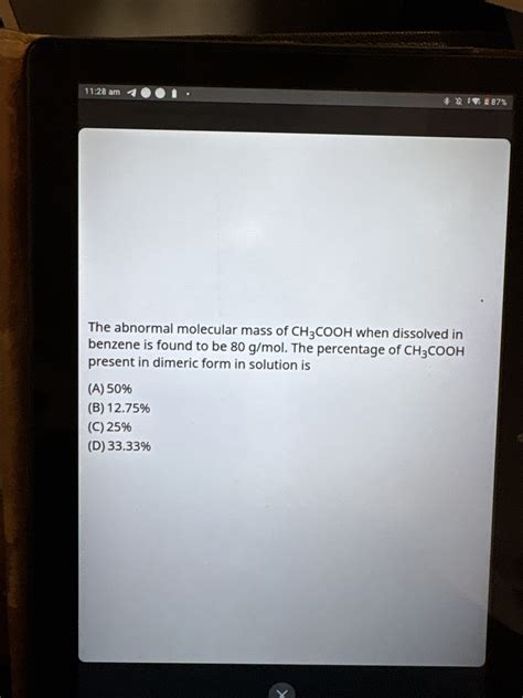 The abnormal molecular mass of CH3COOH when dissolved in benzene is found..