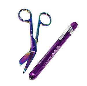 Heavy Duty Reusable Penlight + Multi Rainbow Color Nurse Doctor Medical ...