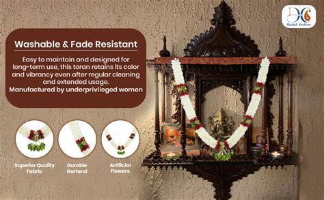 Daedal crafters Off White Flower Garland for Pooja Mandir Decoration ...