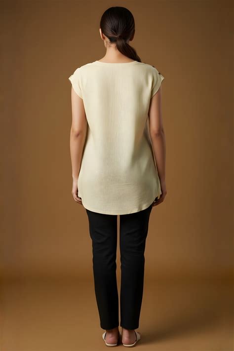 Pure Linen Cap-Sleeve Kurti – Thread Crafters IN