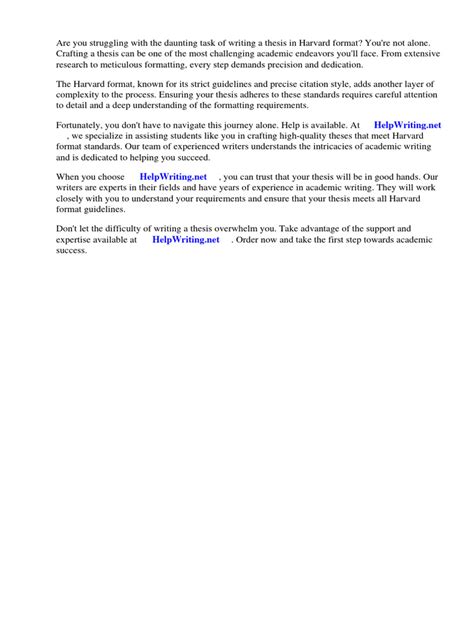 Harvard Format Thesis | PDF | Thesis | Citation