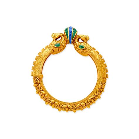 Exquisite Traditional Peacock Bangle with Precious Stones