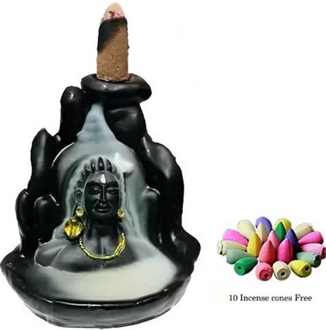UniBoss Adiyogi Shiva Smoke Fountain, 10 Cones for Pooja Spiritual ...