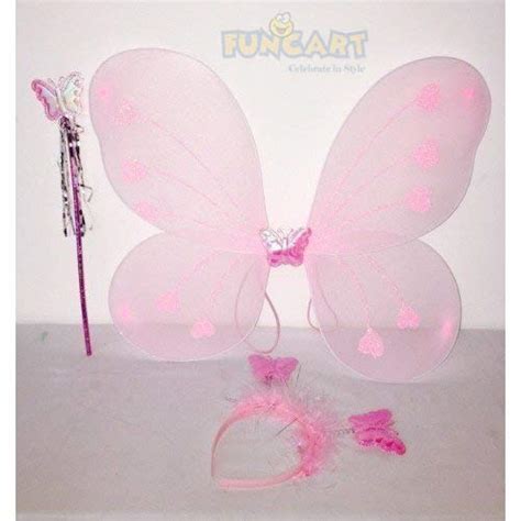 Buy Funcart Light Pink Butterfly Wing Fairy Set(Wings,Head Band and ...