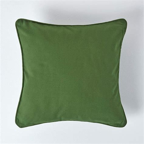 Buy Bottle Green Cotton Plain Decorative Cushion Cover Set Online In ...
