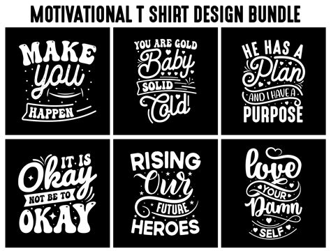 Motivational t shirt design bundle, Inspirational t shirt quote bundle ...