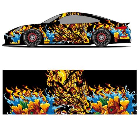Abstract graphic design of racing vinyl sticker for racing car ...